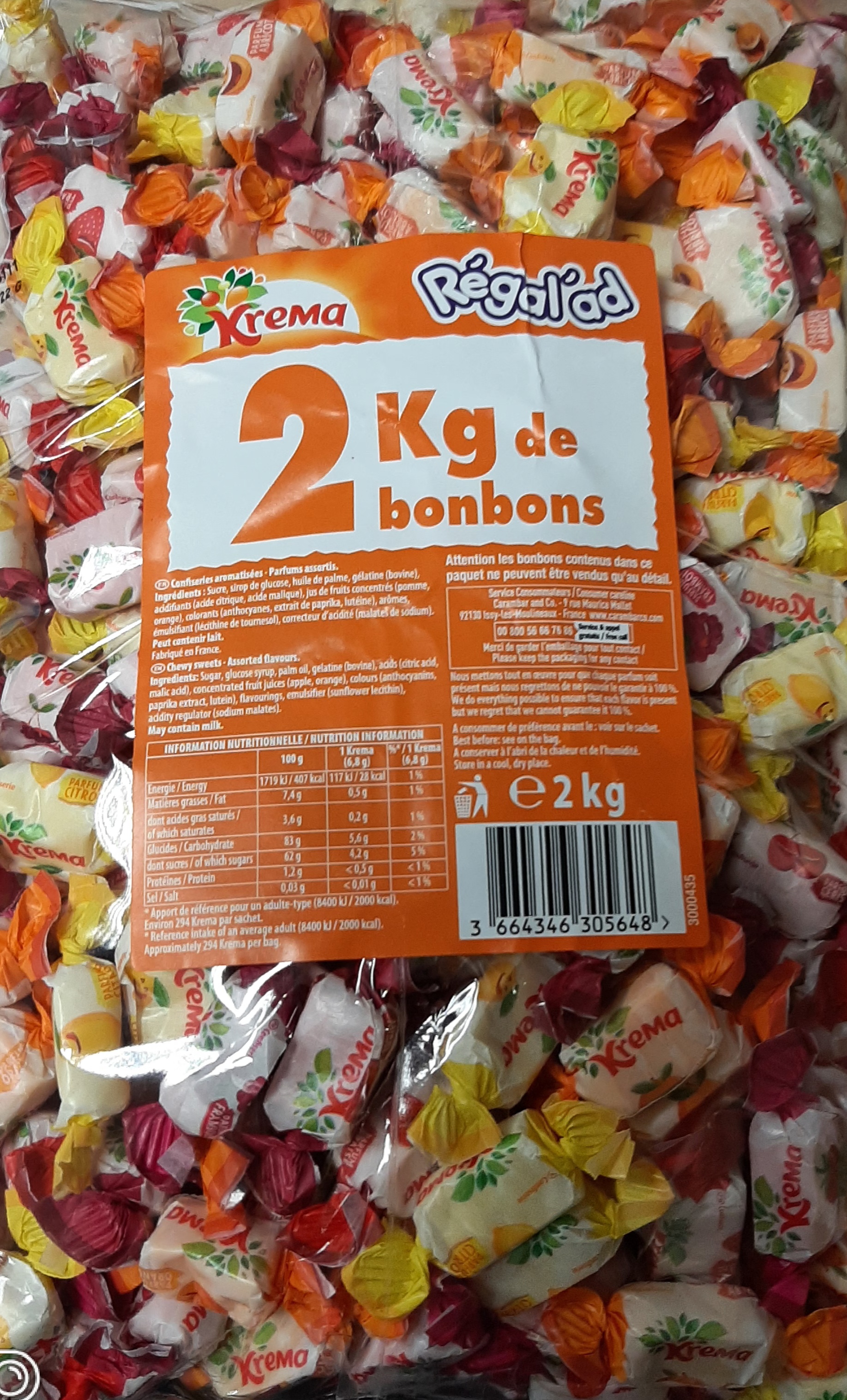Bonbon Regalad Krema 2kg - Assortiment de bonbons Krema